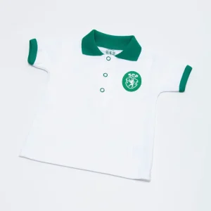 Polo Branco Logo Retro