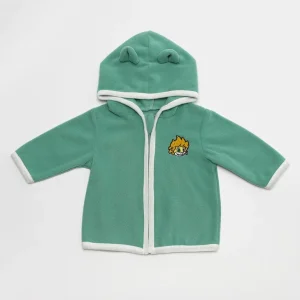 Casaco Polar Capuz Verde Escuro Jubas