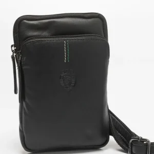 Bolsa Tiracolo Preta c/Linha Verde