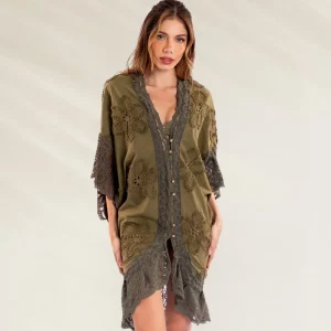 Kimono Lace Shiny Cactus