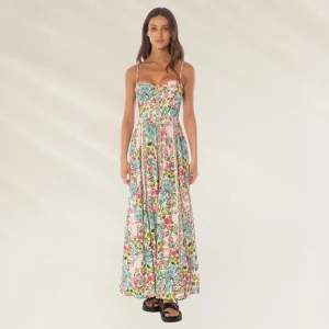 Vestido Longo Romina Floral Garden