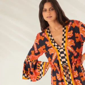 Vestido Kaftan Joypop Decote em V
