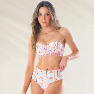 Top Bandeau com Armação Estampado